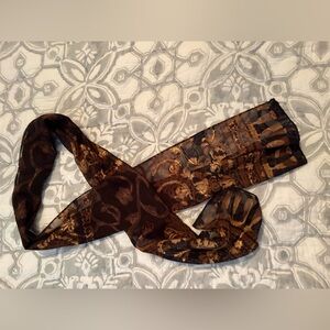 Elegant Brown and Gold Scarf